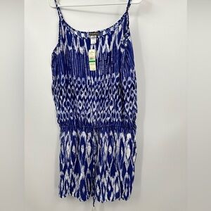 Tommy Bahama Women's Blue/White Romper Shorts Sz Large L NWT $96
